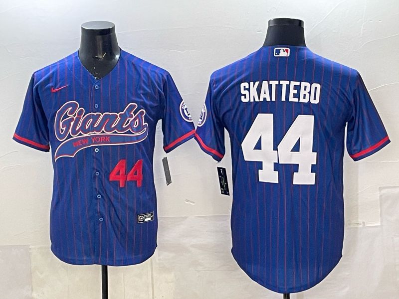 Men 2025 New York Giants #44 Skattebo Blue Joint Name Nike Limited NFL Jersey 010